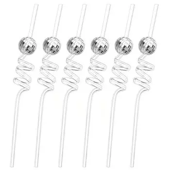 Зеркальные соломинки для вечеринки 6 шт.