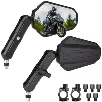 Зеркала для мотоцикла KEMIMOTO M8 M10, зеркало на руле с болтом, универсальное зеркало заднего вида для мотоцикла Emark, складное на 360° ° Регулировка
