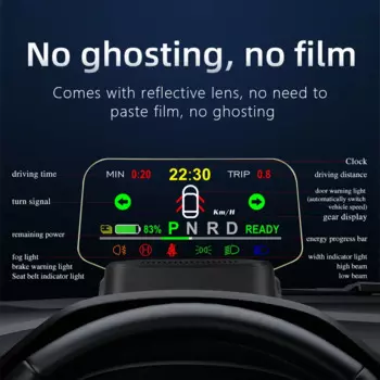 Зеркало диагностическое T2 HUD Tesla model3, дисплей на лобовое стекло, навигация, светосветильник индикатор, часы, противотумансветильник для автомобиля 2021