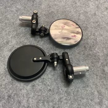 Зеркало для мотоцикла, 22 мм, черная алюминиевая ручка, боковые зеркала заднего вида, аксессуары для двигателя, складное зеркало заднего вида