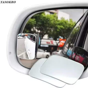 Зеркало для слепых зон YASOKRO, 1 пара, регулируемое широкоугольное зеркало с поворотом на 360 градусов, квадратное выпуклое зеркало заднего вида, Автомобильное Зеркало, универсальное