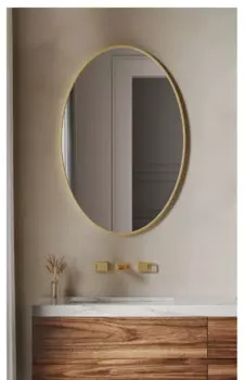 Зеркало для ванной, Настенное подвесное овальное зеркало для ванной комнаты, Настенное подвесное зеркало с рамкой в форме яйца, овальное зеркало для ванной комнаты