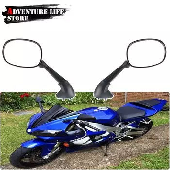 Зеркало заднего вида для мотоцикла, черное гоночное замена для Yamaha YZF1000 YZF 1000 R1 YZF 600 R6 1998 1999-2008 YZF-1000