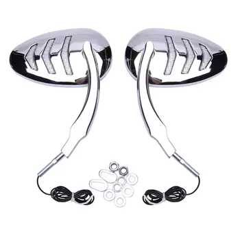 Зеркало заднего вида для мотоциклов, светодиодный указатели поворота, для Harley-72son Road King, Dyna