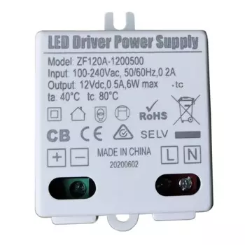 ZF120A-1200500 Светодиодный драйвер питания постоянного напряжения 6 Вт AC/DC адаптер для потолочных светильников точечные светильники похороненные люминесцентные лампы