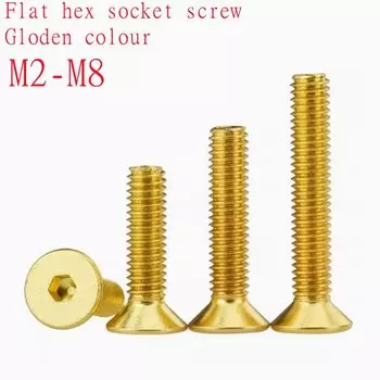 ZFhong Золотые винты DIN7991 нержавеющая сталь с титаном M2 M2.5 M3 M4 M5 M6