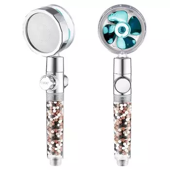 ZhangJi 2021 фильтрующая насадка для душа с пропеллером 360 градусов вращающаяся водосберегающая спа анион камень Spayer аксессуары для ванной комнаты