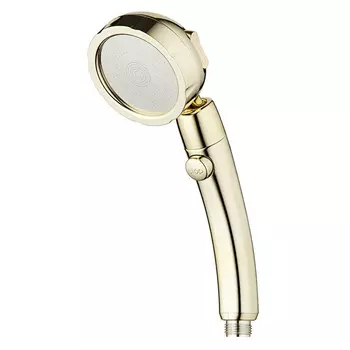 Zhangji 360 градусов вращающийся Ретро Золотой Душ высокого давления 3 режима с кнопкой остановки водосберегающая ABS пластиковая душевая головка