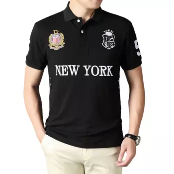 Жаркая летняя рубашка-поло, мужская хлопковая рубашка с коротким рукавом, классическая вышивка, удобная и дышащая однотонная футболка с воротником больших размеров