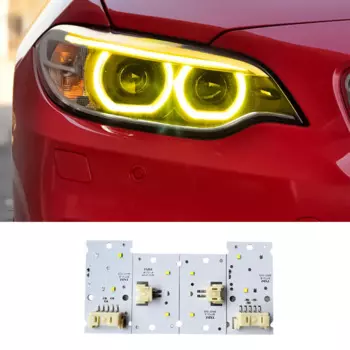 Желтые дневные ходовые огни M2 Angel Eyes для BMW 2014-2017, Ксеноновые фары дневного света F87 F22 F23 230ix M235i M240i Motorsport CSL, желтые, красные, синие