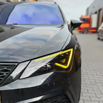 Желтые лимонные дневные ходовые брикеты для 2017-2020 Seat Leon Cupra фонарь ангельские глаза 5F0941475A 5F0941476A