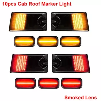 Желтый/красный светодиодный светильник iJDM на крыше кабины и комплект линз для Hummer H2 2003 2004 2005 2006 2007 2008 2009, светодиодные верхние фонари с дымчатыми линзами