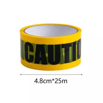 Желтый рулон ленты "Внимание! Зомби!" для Хэллоуина