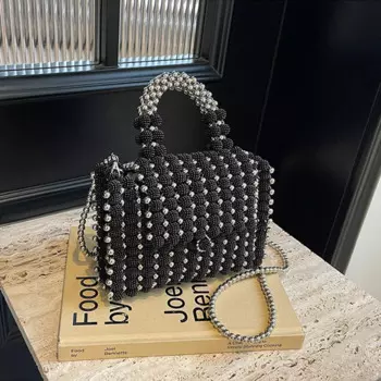 Жемчужная сумочка Bayberry, банкетная сумка через плечо, Женская плетеная Фея ручной работы, маленькие квадратные сумочки, элегантная женская сумка-клатч