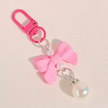 Жемчужные брелки, элегантный брелок с бантом, автомобильный брелок для женщин и девочек, сумка, подвеска, чехол для наушников, аксессуары, ювелирные изделия «сделай сам»