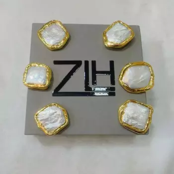 Жемчужные бусины ZLH, ювелирные бусины, фурнитура для изготовления браслетов и ожерелий своими руками, квадратные золотые бусины 10 шт.