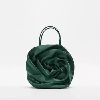 Женская бархатная плиссированная сумка на плечо, с розой