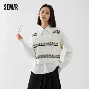 Женская блузка с длинным рукавом и V-образным вырезом