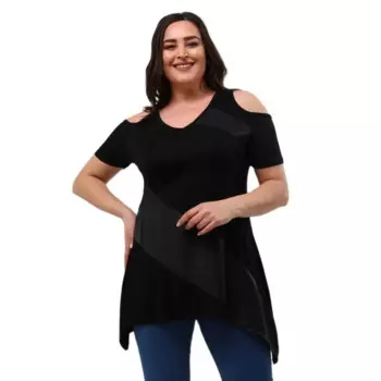 Женская блузка с V-образным вырезом и открытыми плечами