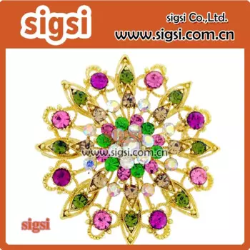 Женская Брошь в виде цветка, с кристаллами