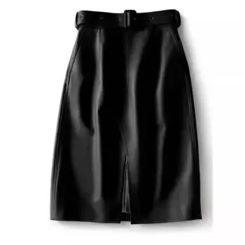 Женская длинная юбка из натуральной кожи, LNY Shop, Мягкая юбка, хорошее качество, Женская Повседневная гладкая юбка