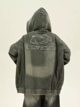 Женская джинсовая куртка с капюшоном, свободная куртка в американском стиле, осень 2024