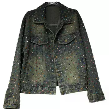 Женская джинсовая куртка свободного покроя в стиле ретро