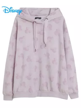 Женская флисовая толстовка с капюшоном и принтом Микки Мауса