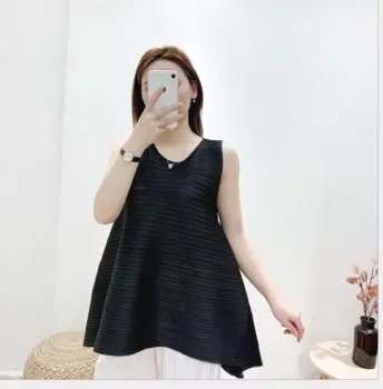 Женская футболка без рукавов, с круглым вырезом