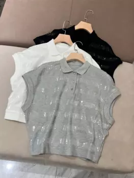 Женская футболка-поло с коротким рукавом «летучая мышь»