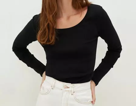 Женская футболка с длинным рукавом, 100 хлопок