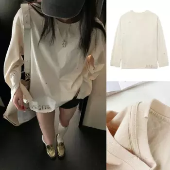 Женская футболка с длинным рукавом и круглым вырезом