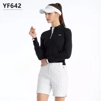 Женская футболка с длинным рукавом и воротником-стойкой