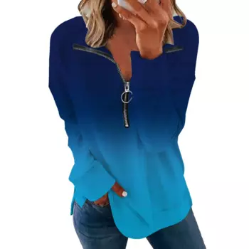 Женская футболка с длинным рукавом, на молнии