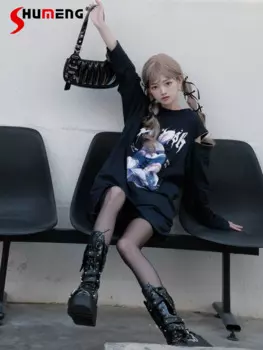 Женская футболка с длинным рукавом, в японском стиле