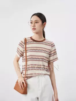 Женская футболка с коротким рукавом, 92% натуральный шелк