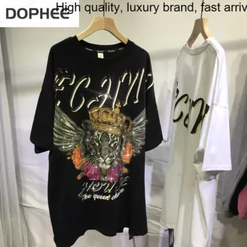 Женская футболка с коротким рукавом, свободного покроя