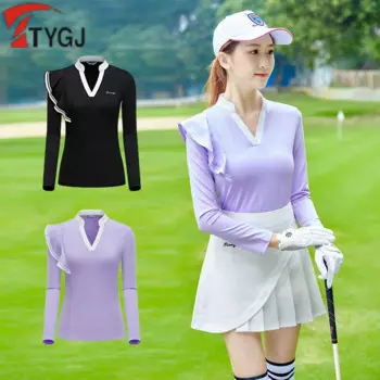 Женская футболка с V-образным вырезом, с оборками на рукавах