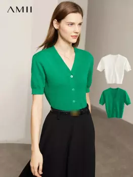 Женская футболка с V-образным вырезом, с коротким рукавом