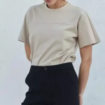 Женская хлопковая Футболка с круглым вырезом и коротким рукавом