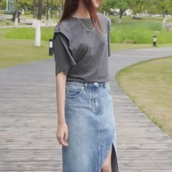 Женская хлопковая футболка с рукавом пять четвертей, свободная повседневная футболка с короткими рукавами