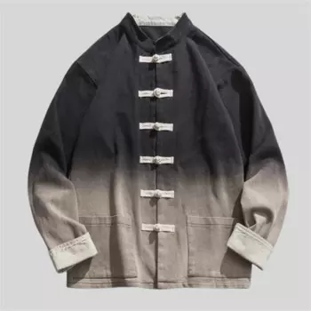 Женская хлопковая куртка, Мужская свободная повседневная куртка в стиле ретро, с дисковой пряжкой, костюм ханьфу, мужская одежда 5XL