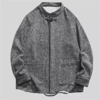 Женская хлопковая куртка, мужские однотонные ретро куртки, Мужская свободная повседневная куртка, пальто с дисковой пряжкой, костюм Тан, мужская одежда Hanfu 5XL