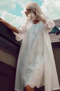 Женская хлопковая ночная рубашка бежевого цвета