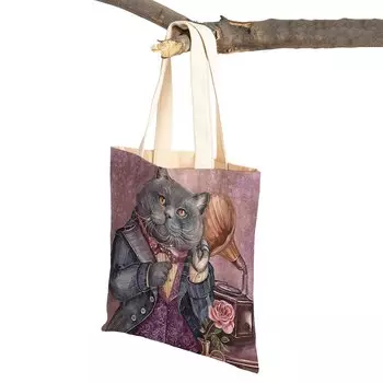 Женская холщовая сумка-тоут бежевого цвета