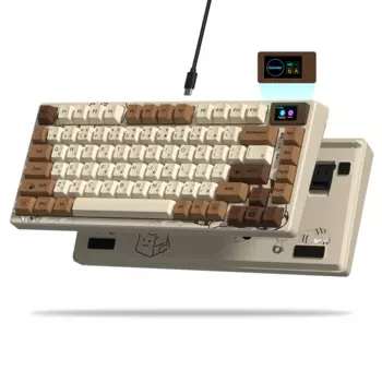 Женская игровая клавиатура с цветным дисплеем, механическая клавиатура с прокладкой RGB для Mac Win