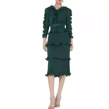 Женская Юбка-миди с V-образным вырезом и оборками