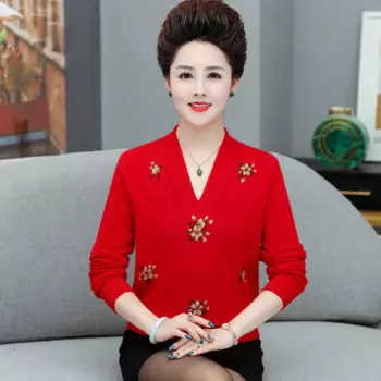 Женская кашемировая блуза осень-зима цветочный свитер дамы из чистого кашемира 100% шерстяной джемпер с длинными рукавами вязаный шерстяной вязаный пуловер