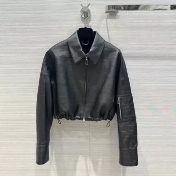 Женская кожаная куртка из овечьей кожи, с длинным рукавом