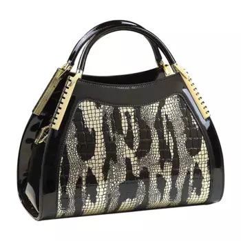 Женская кожаная сумка-тоут с текстурой змеиной кожи